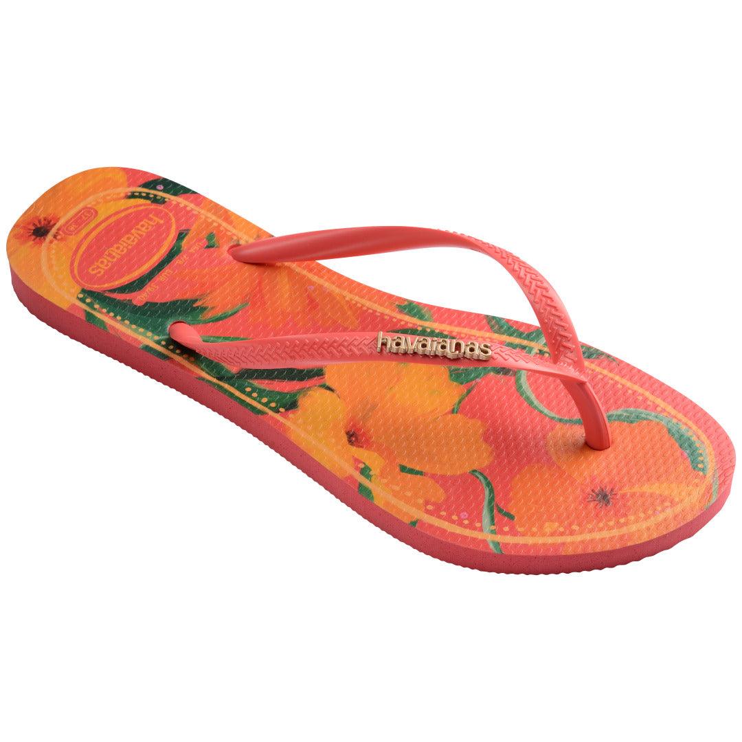 HAVAIANAS SLIM TROPICAL  (CORAL)