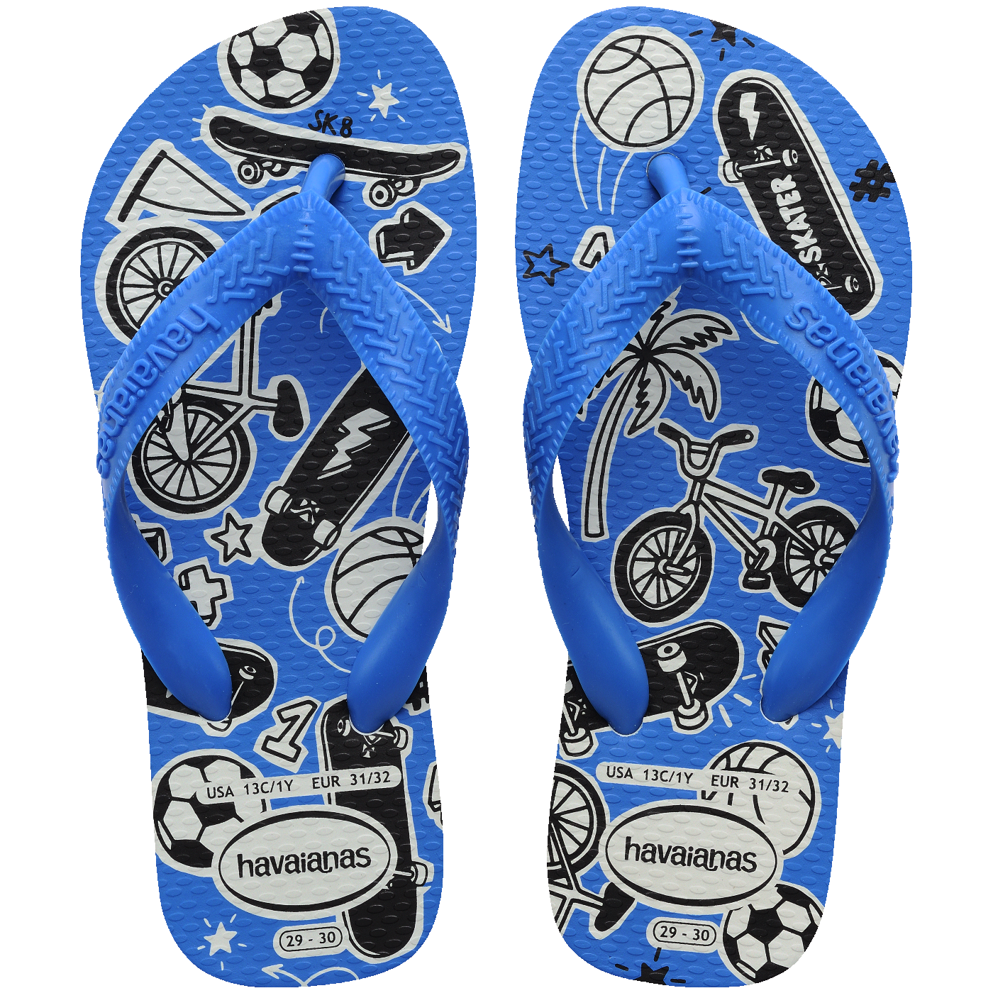 HAVAIANAS KIDS ATHLETIC FC  (BRANCO/AZUL)...
